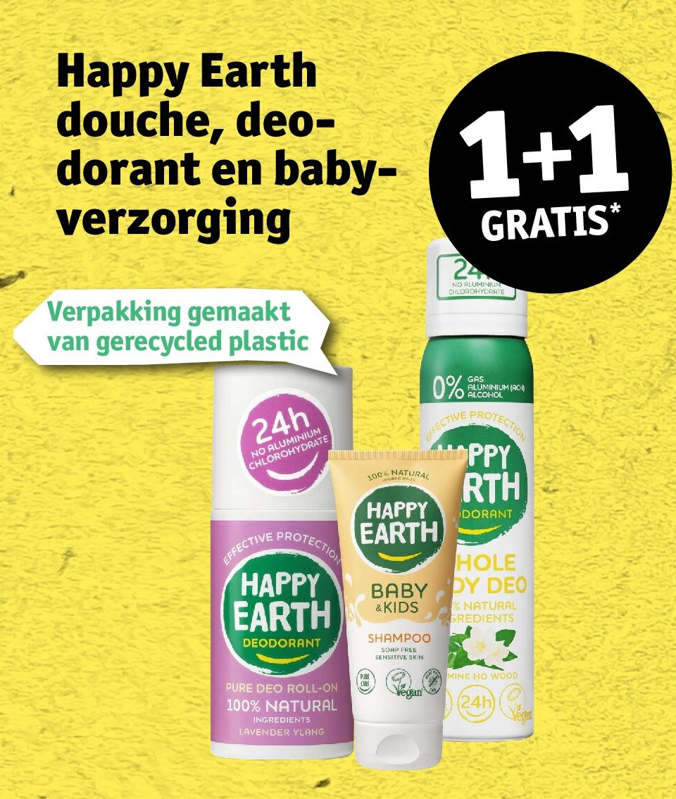 Happy Earth douche, deodorant en babyverzorging