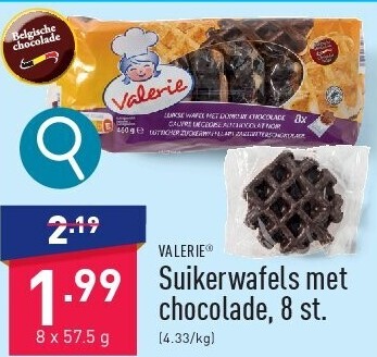 Suikerwafels met chocolade, 8st.