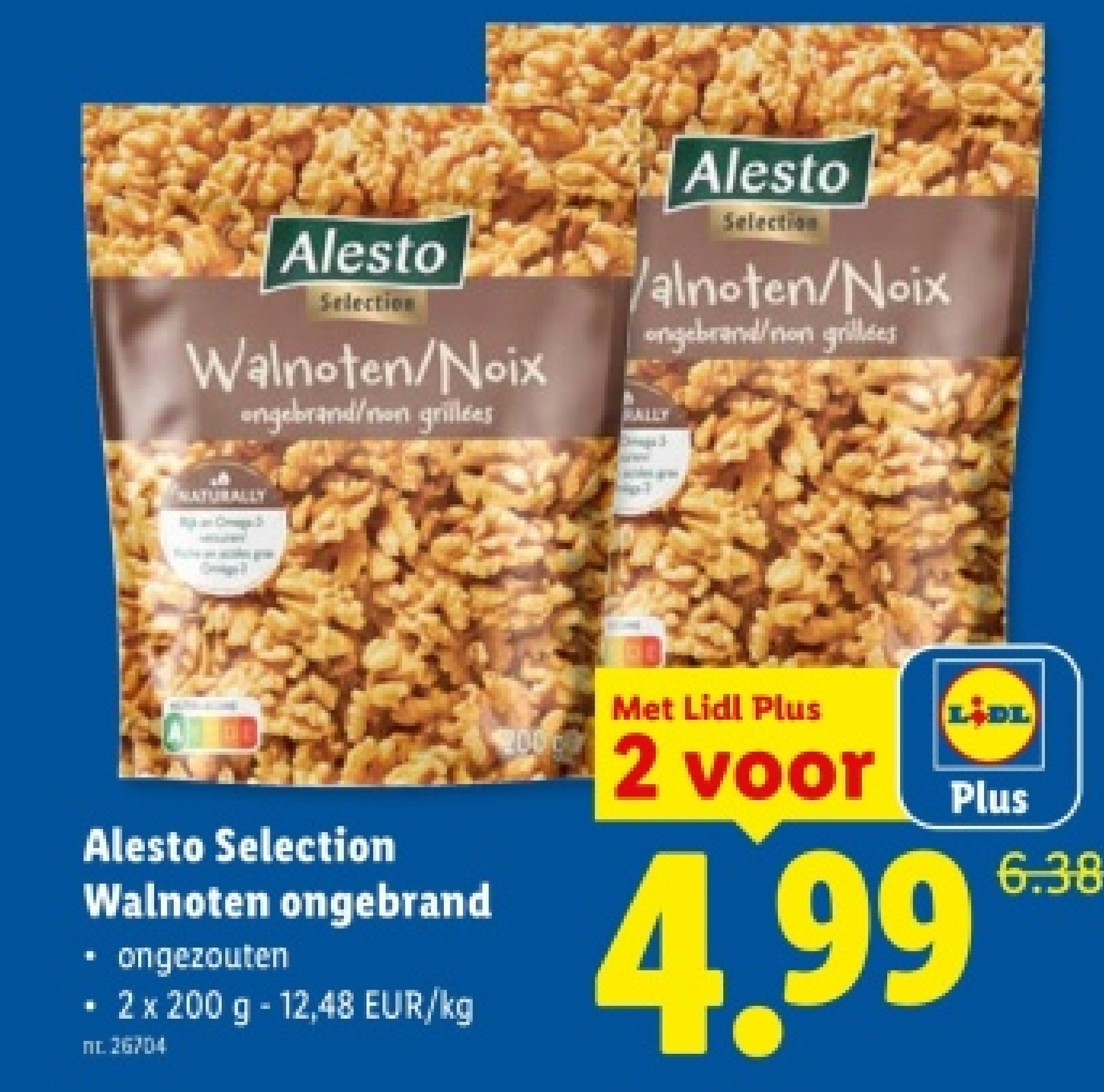 Walnoten ongebrand