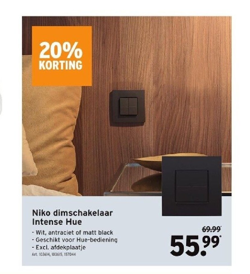 Niko dimschakelaar Intense Hue