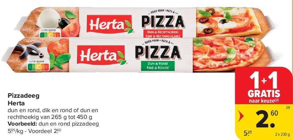 Pizzadeeg Herta