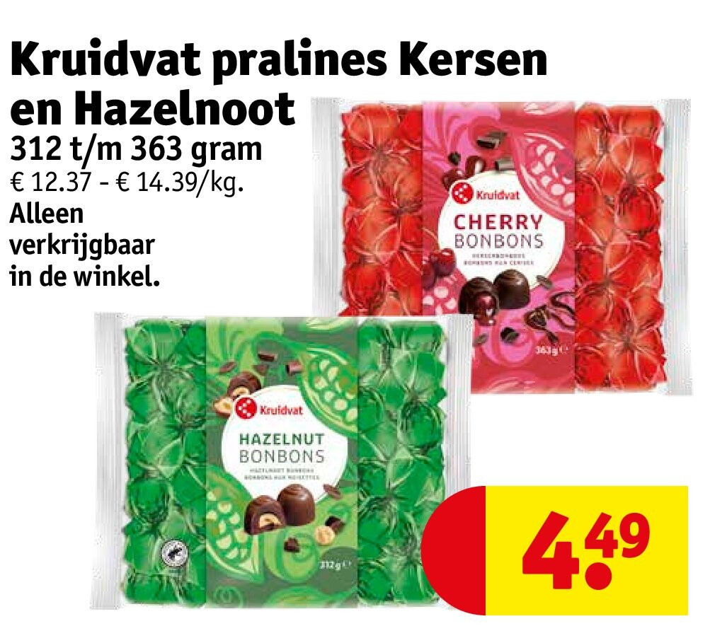 Kruidvat pralines Kersen en Hazelnoot