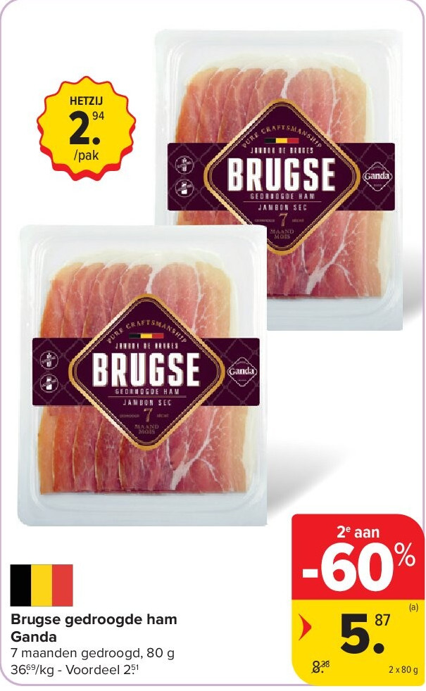 Brugse gedroogde ham Ganda