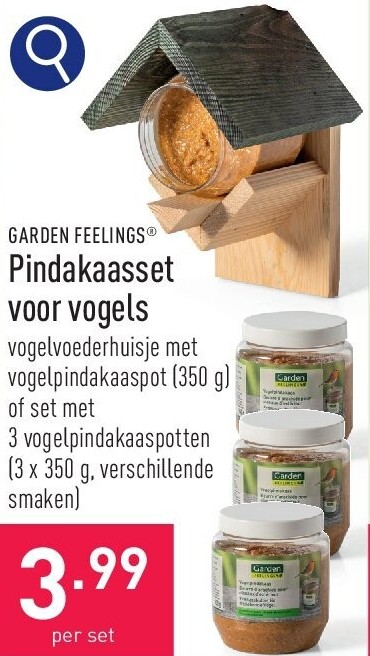 Pindakaasset voor vogels