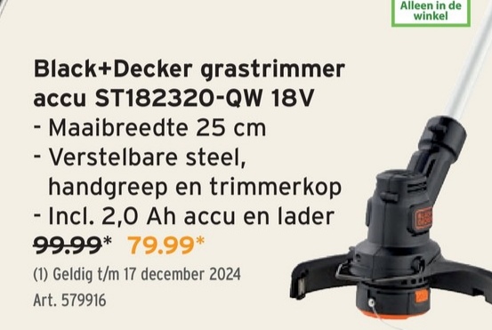 Black+Decker grastrimmer accu ST182320-QW 18V