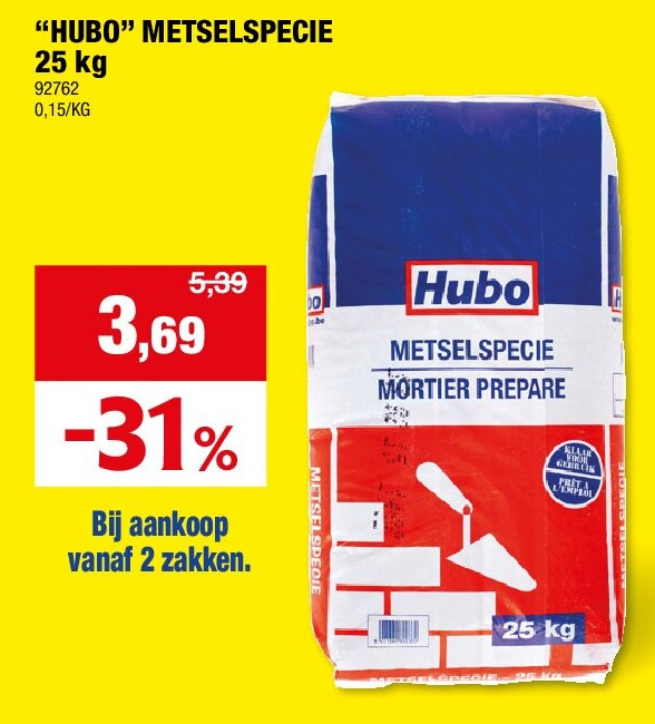 “HUBO” METSELSPECIE 25 kg