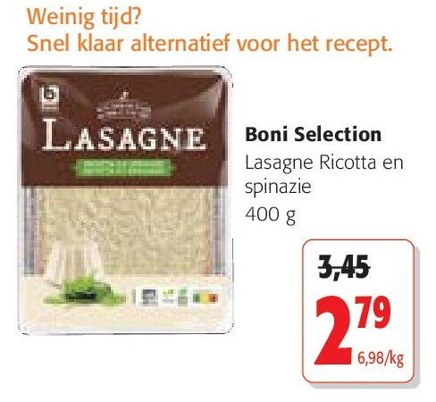 Boni Selection Lasagne Ricotta en spinazie 400 g