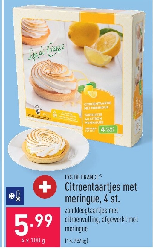 Citroentaartjes met meringue, 4 st.