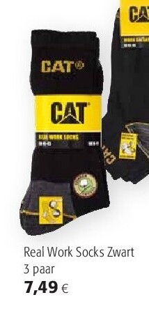 Caterpillar Real Work Socks Zwart 3 paar