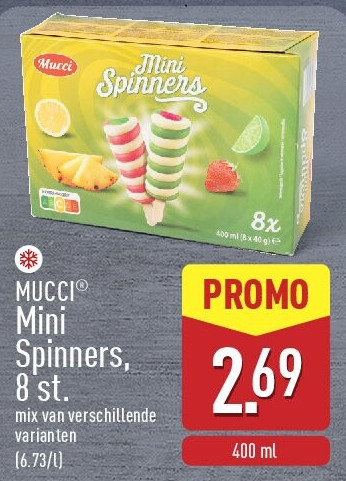 Mini Spinners, 8st.