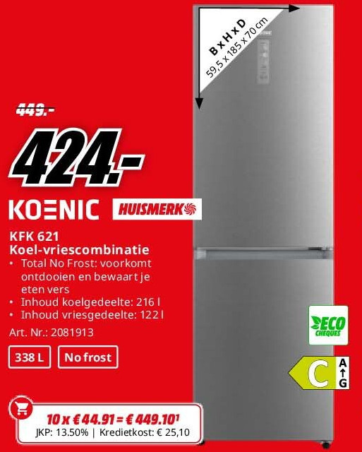 KFK 621 Koel-vriescombinatie