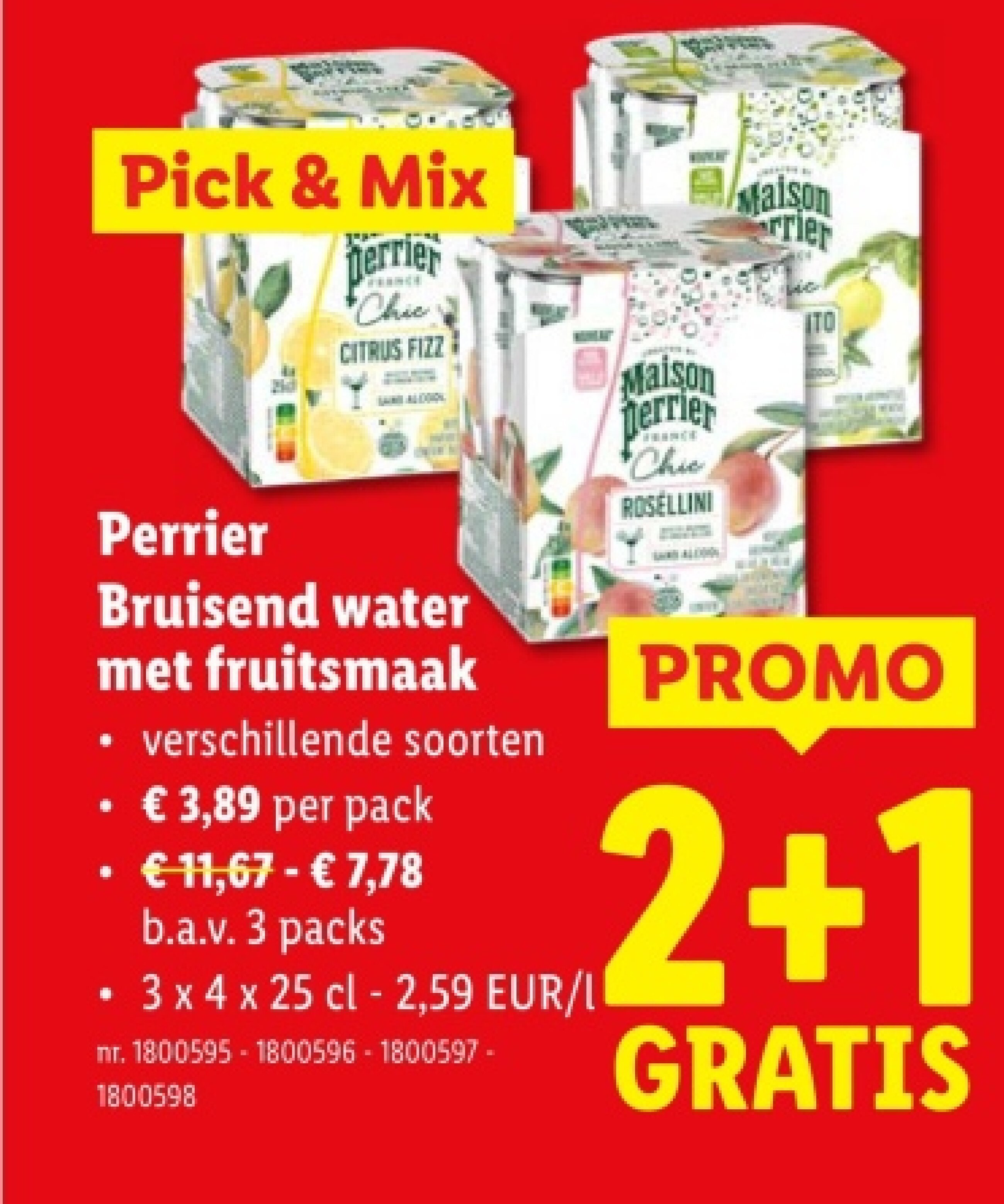 Bruisend water met fruitsmaak