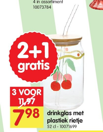 drinkglas met plastiek rietje