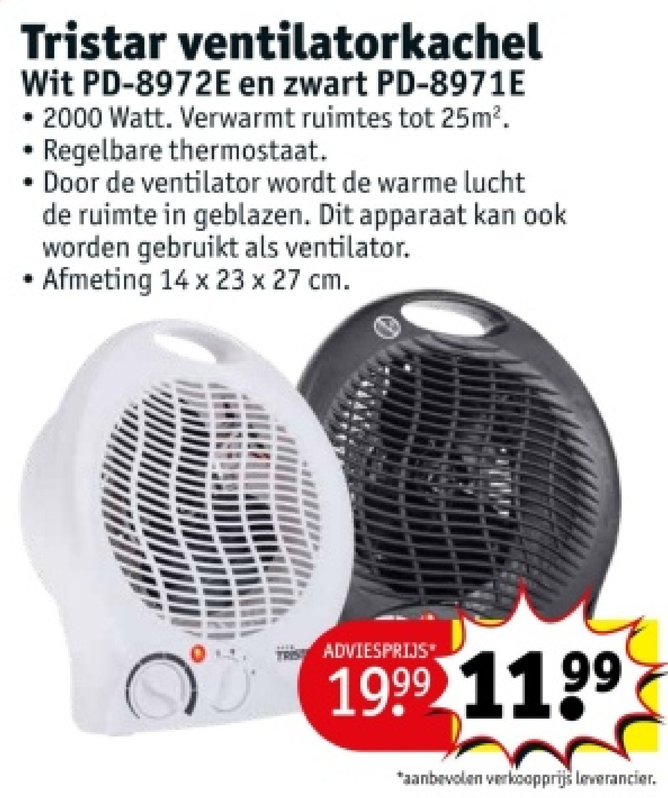 Tristar ventilatorkachel