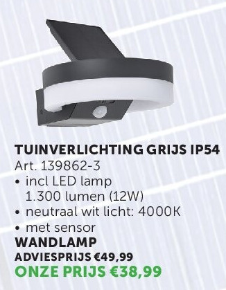 TUINVERLICHTING GRIJS IP54