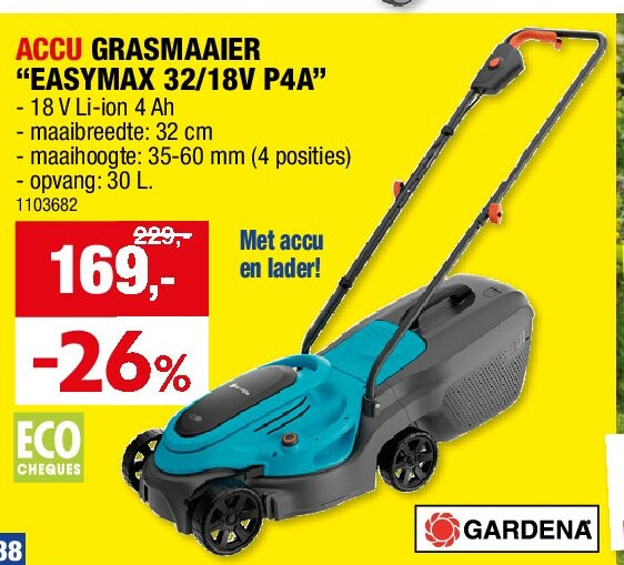 ACCU GRASMAAIER “EASYMAX 32/18V P4A”
