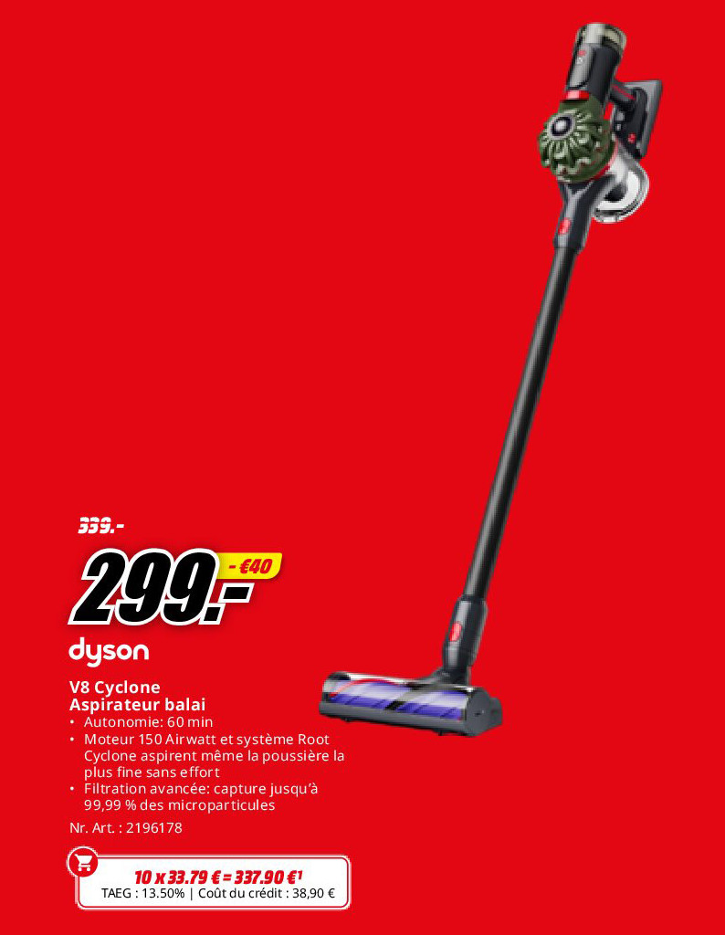 V8 Cyclone Aspirateur balai