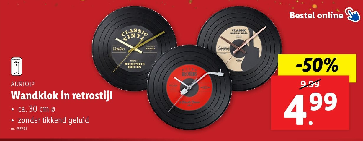 Wandklok in retrostijl