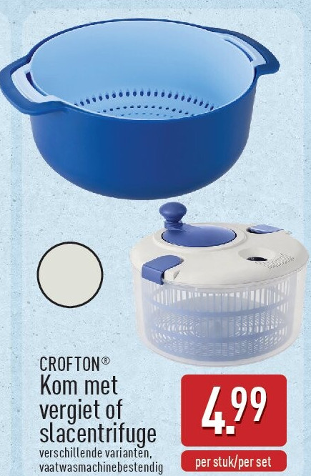 Kom met vergiet of slacentrifuge