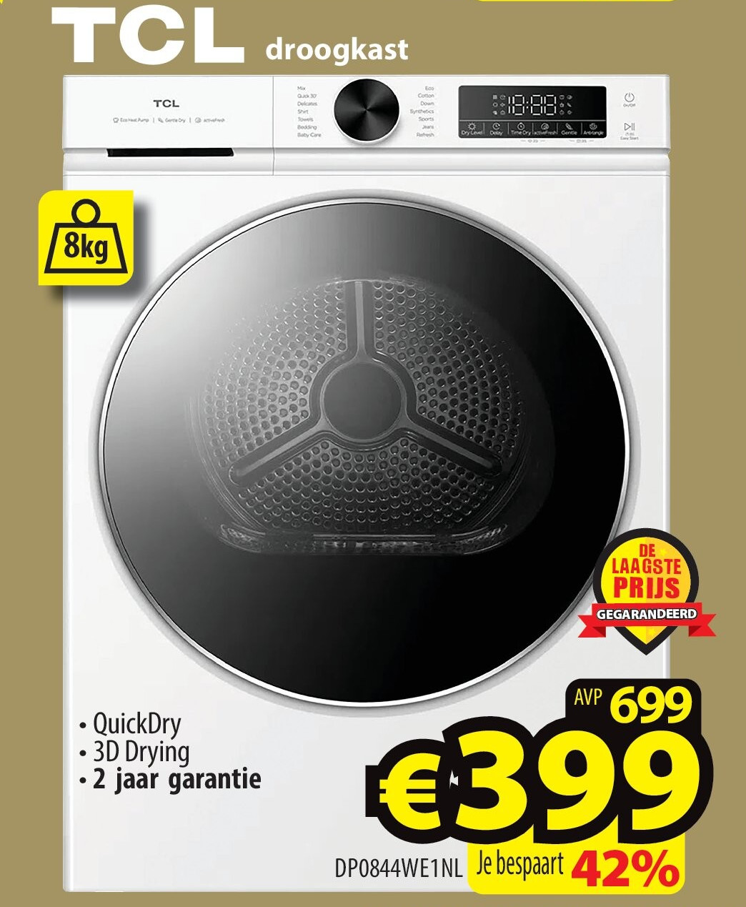 TCL droogkast DP0844WE1NL