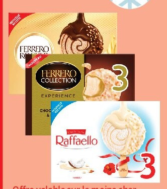 Glaces Ferrero Rocher et Raffaello