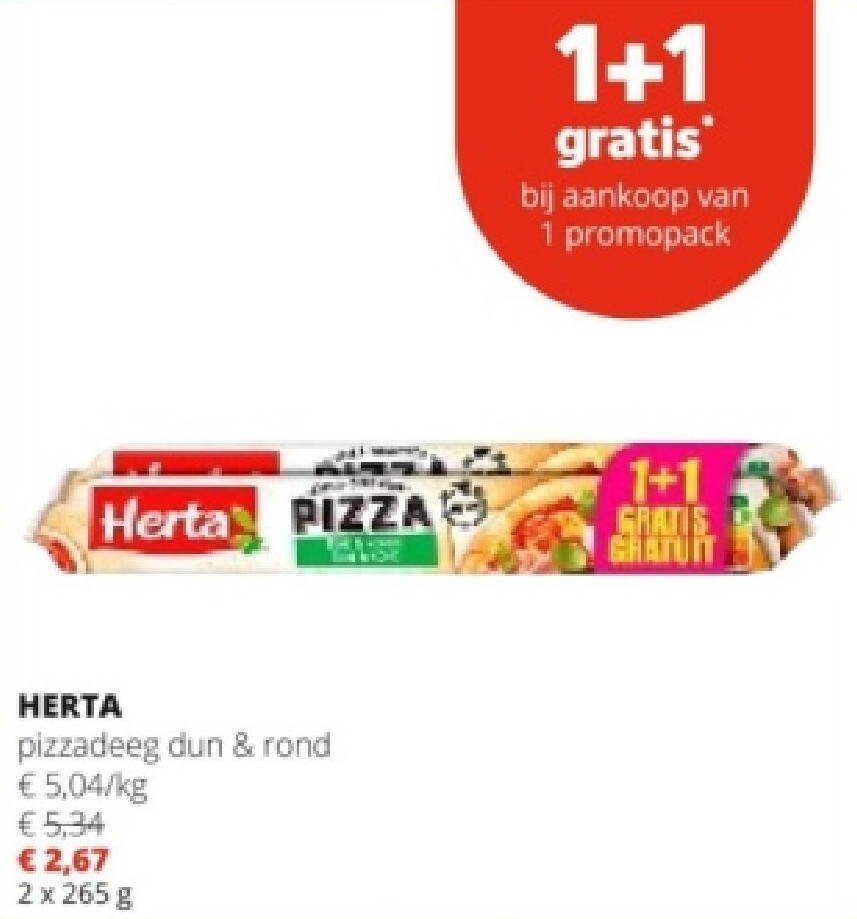 HERTA pizzadeeg dun & rond