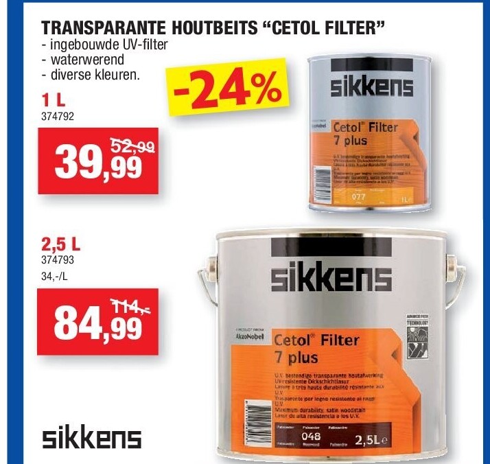 TRANSPARANTE HOUTBEITS “CETOL FILTER” 1L