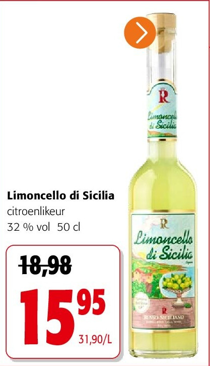 Limoncello di Sicilia citroenlikeur 32 % vol 50 cl