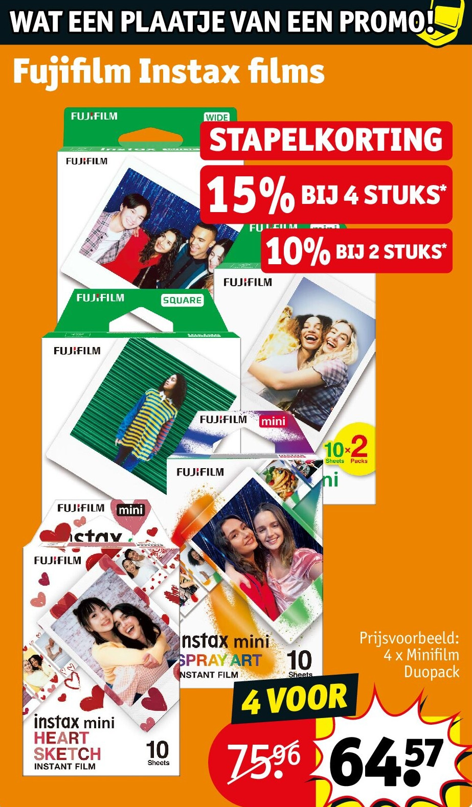 Fujifilm Instax films 4 VOOR