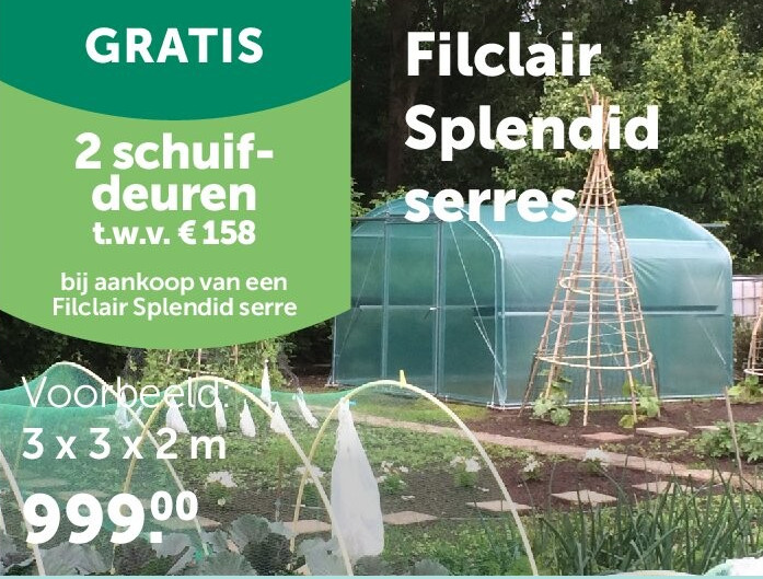 Filclair Splendid serres 3 x 3 x 2 m
