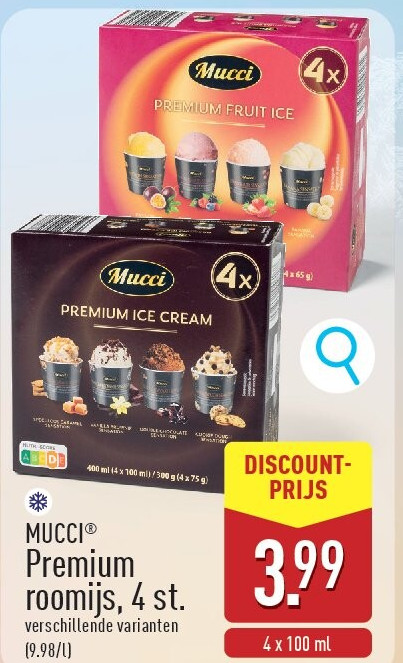 Premium roomijs, 4st.