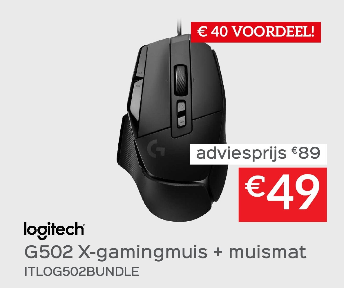 G502 X-gamingmuis + muismat ITLOG502BUNDLE