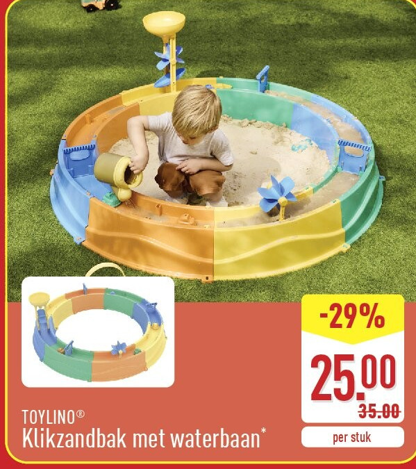 Klikzandbak met waterbaan
