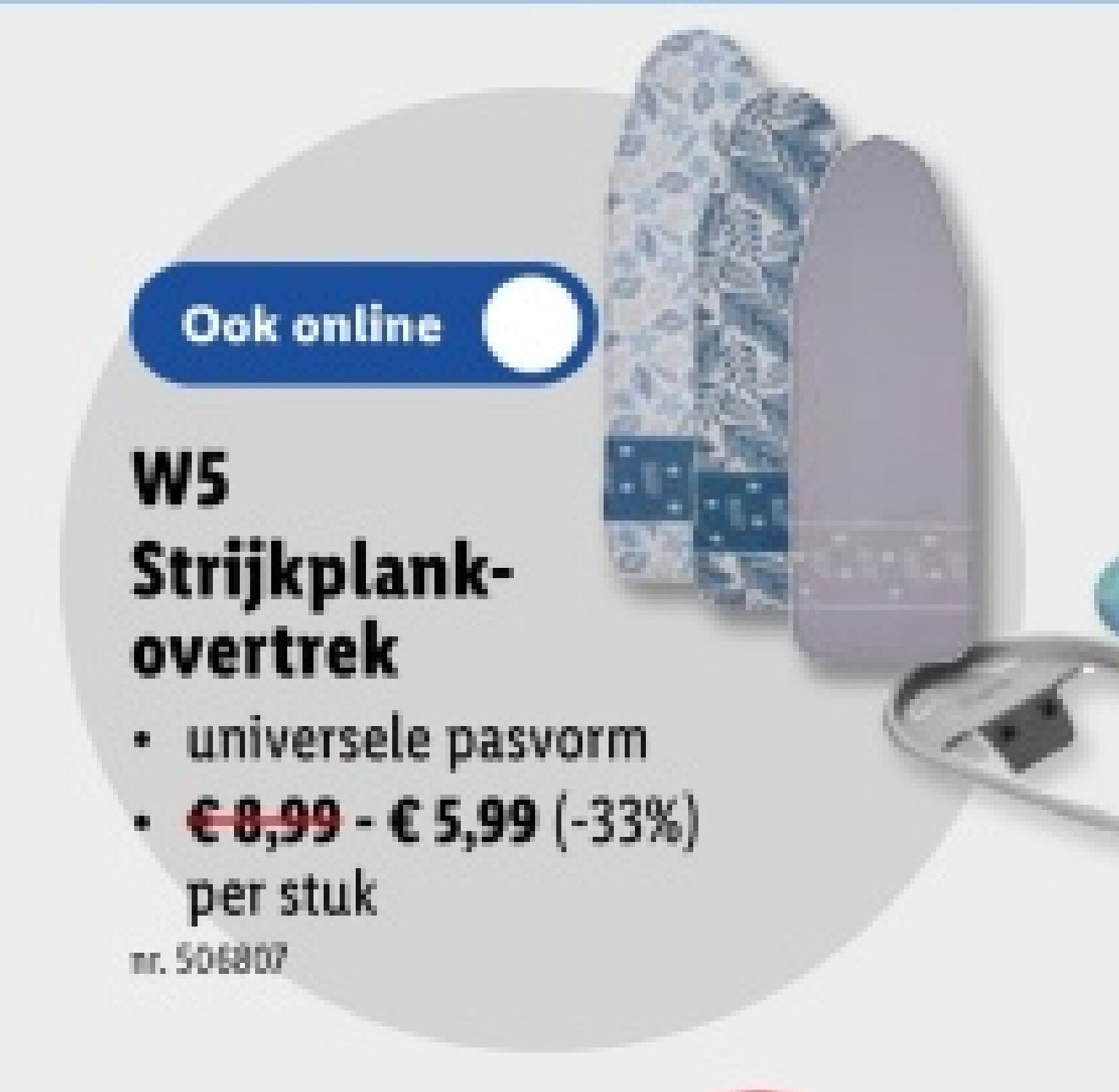Strijkplankovertrek
