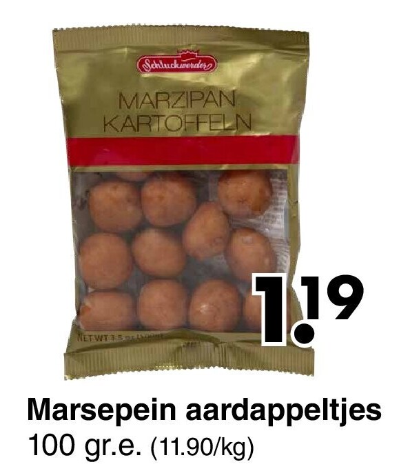 Marsepein aardappeltjes