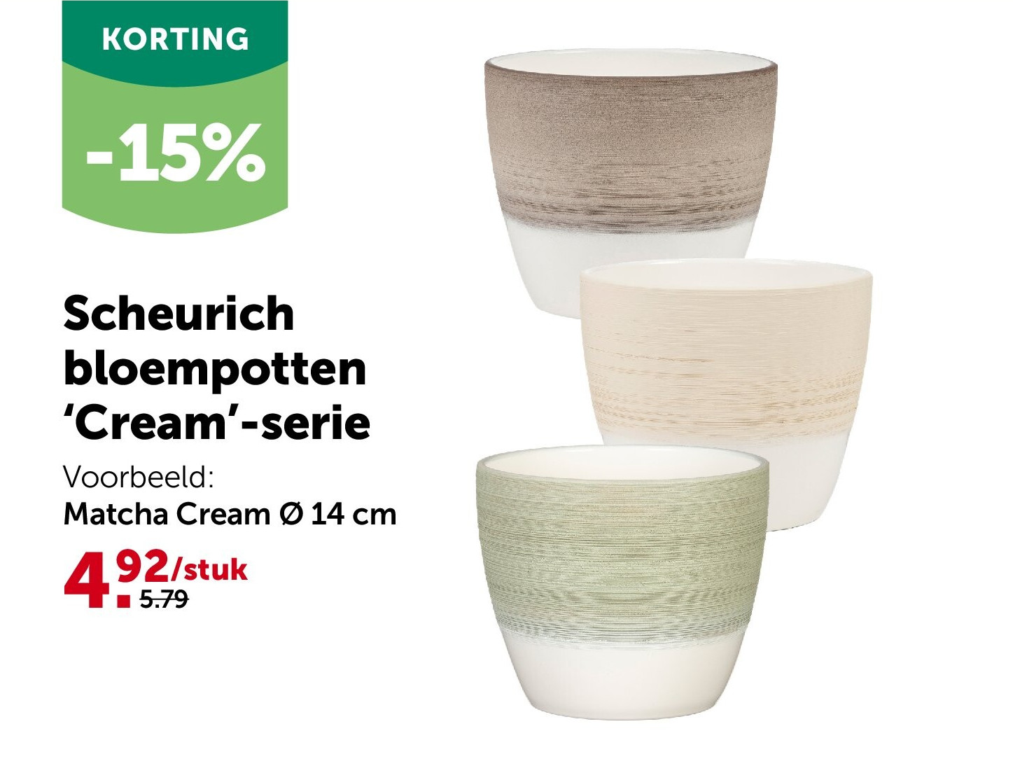 Scheurich bloempotten ‘Cream’-serie