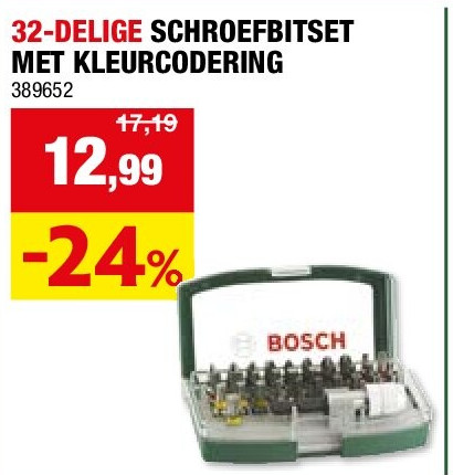 32-DELIGE SCHROEFBITSET MET KLEURCODERING