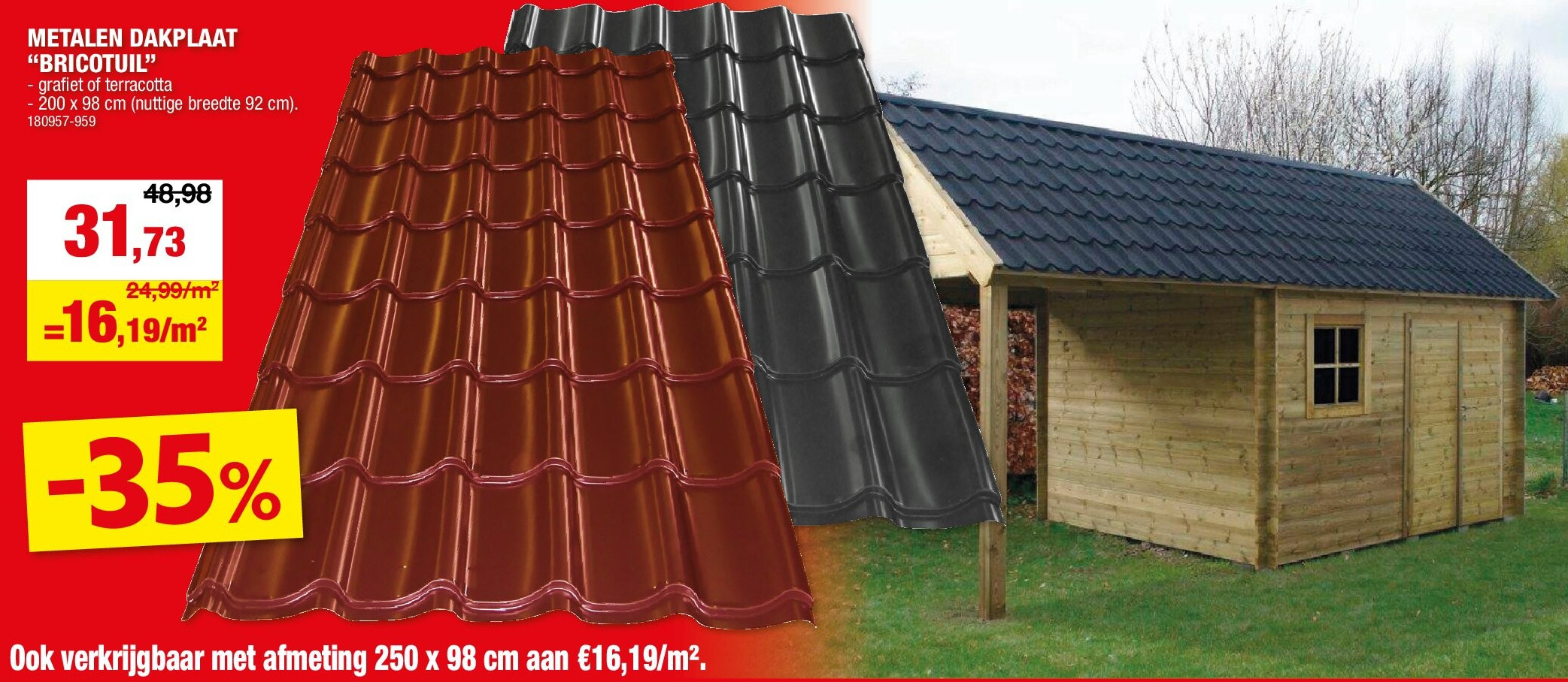 METALEN DAKPLAAT “BRICOTUIL”