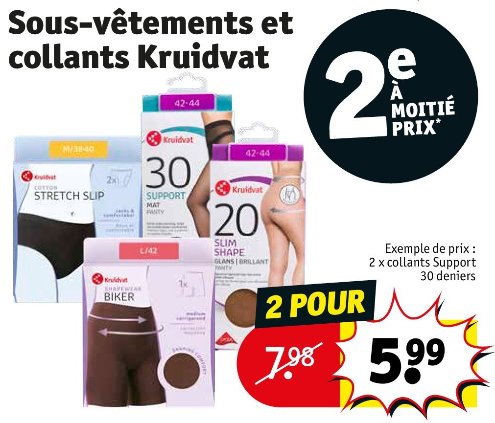 Sous-vêtements et collants Kruidvat 2 POUR