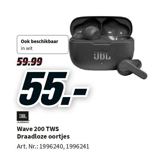 JBL Wave 200 TWS Draadloze oortjes