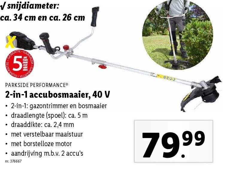 2-in-1 accubosmaaier, 40 V