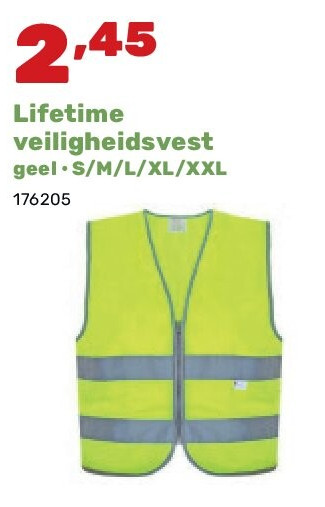 Lifetime veiligheidsvest geel • S/M/L/XL/XXL