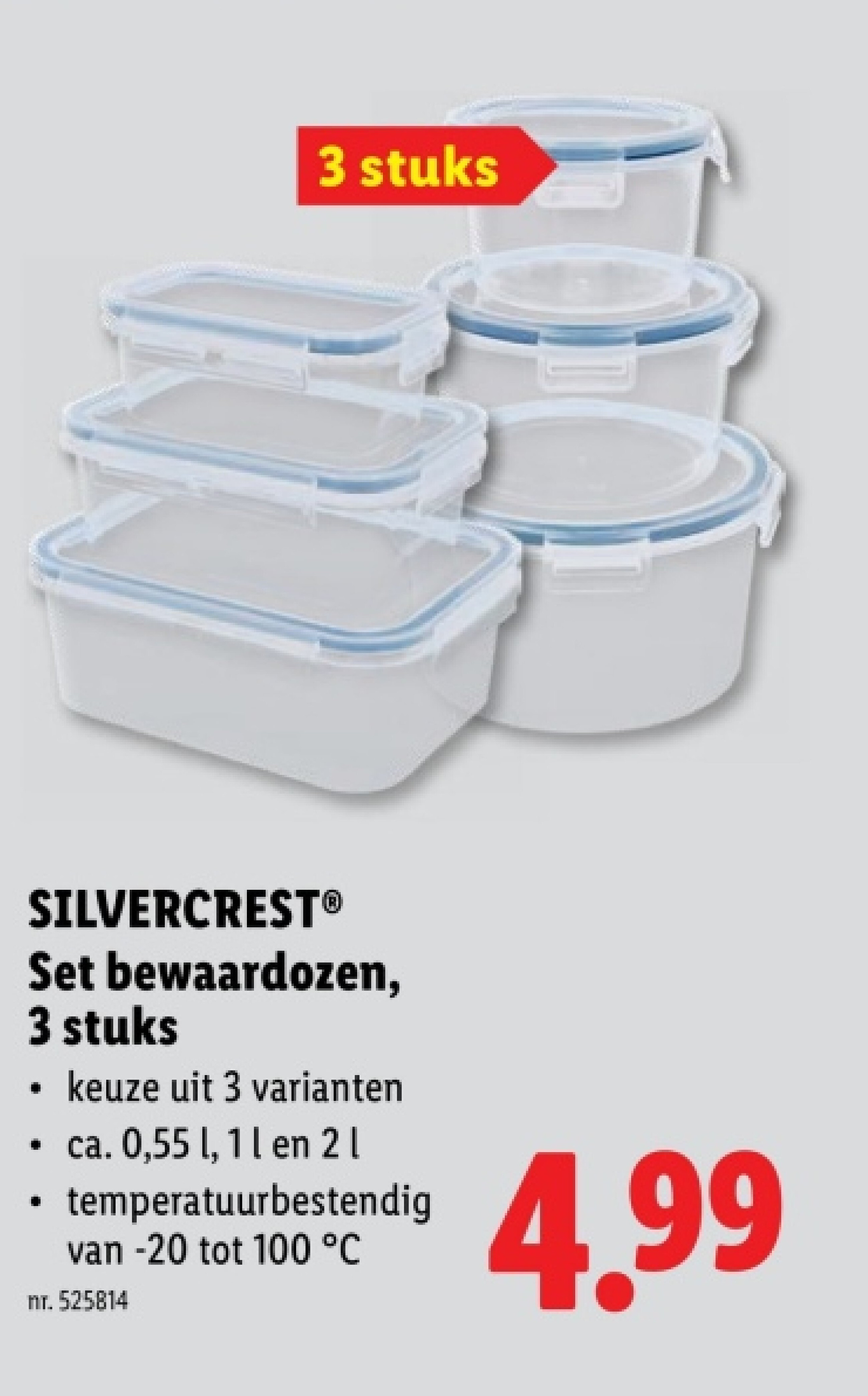 Set bewaardozen, 3 stuks