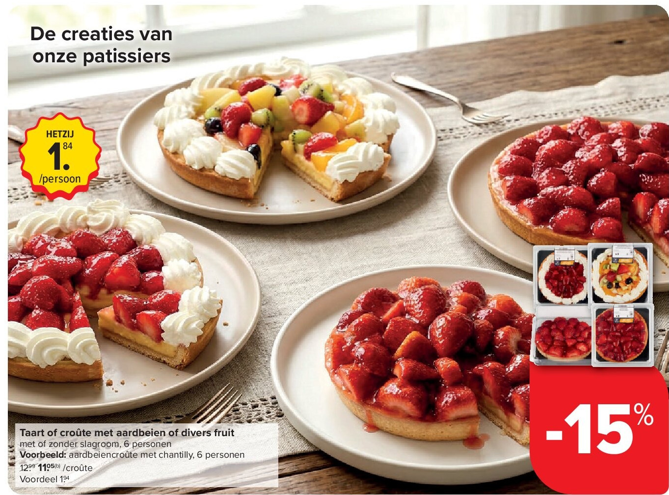 Taart of croûte met aardbeien of divers fruit