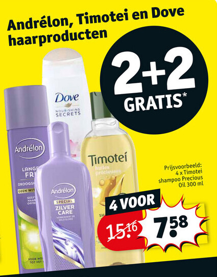 Andrélon, Timotei en Dove haarproducten