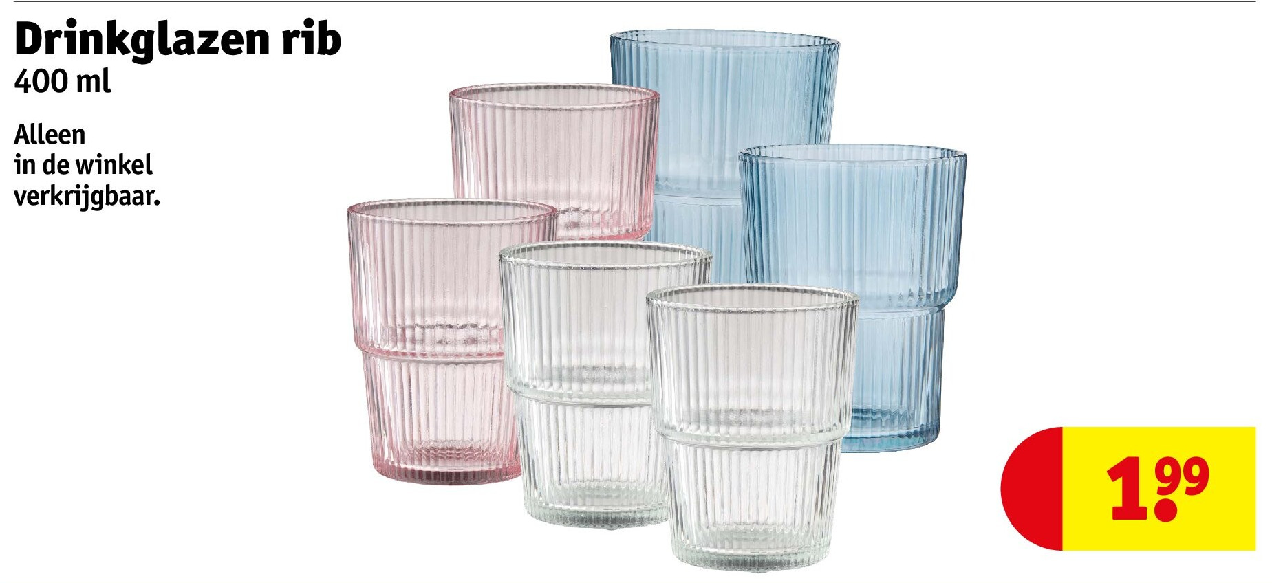 Drinkglazen rib 400 ml