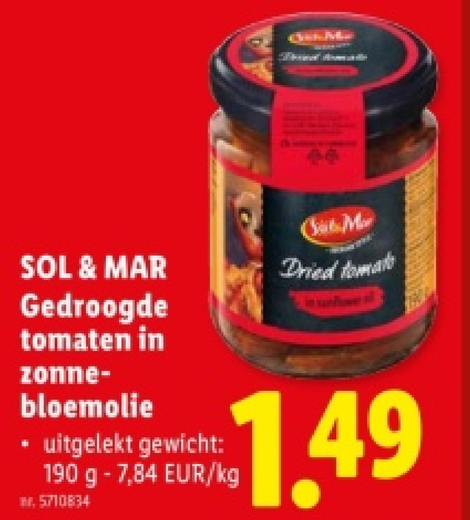 Gedroogde tomaten in zonnebloemolie