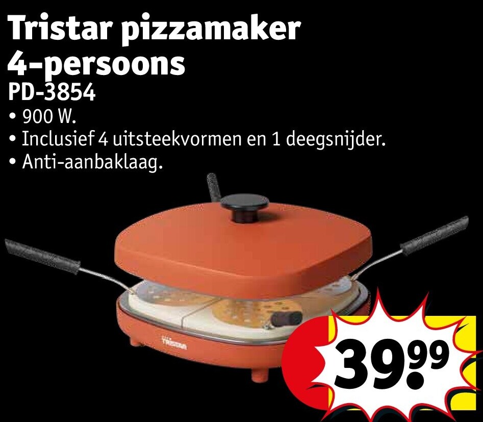Tristar pizzamaker 4-persoons