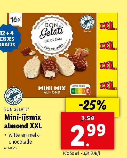 Mini-ijsmix almond XXL