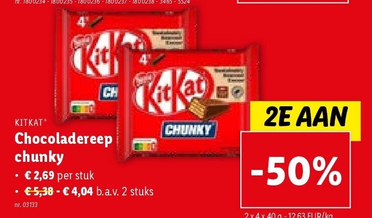 Chocoladereep chunky